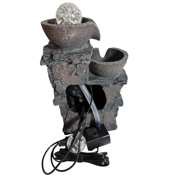 MSEONWXI Indoor Decorative Tabletop Fountain Four Stone Fountains with Bowls LED - Picture 2 of 15